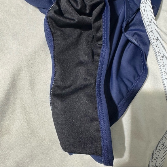 Tommy Hilfiger One Piece Bathing Suit Navy Blue with Yellow Stripe Size 8 - Picture 12 of 12